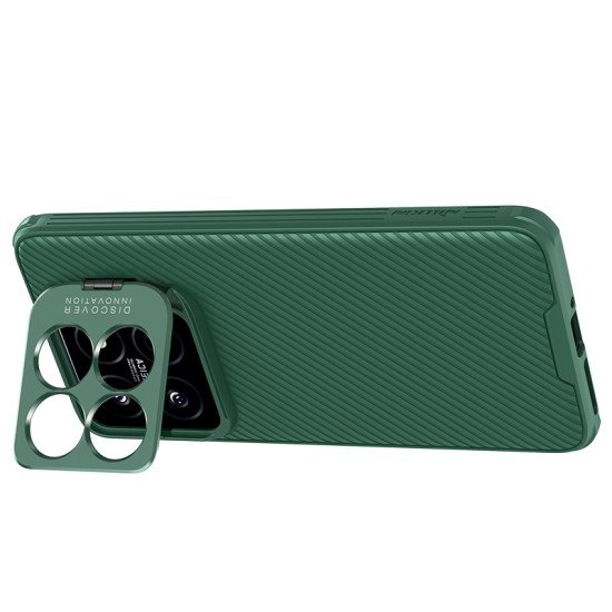 Husa magnetica protectie spate si camera foto (cu decupaj pentru camere) verde pentru Xiaomi 14 Pro